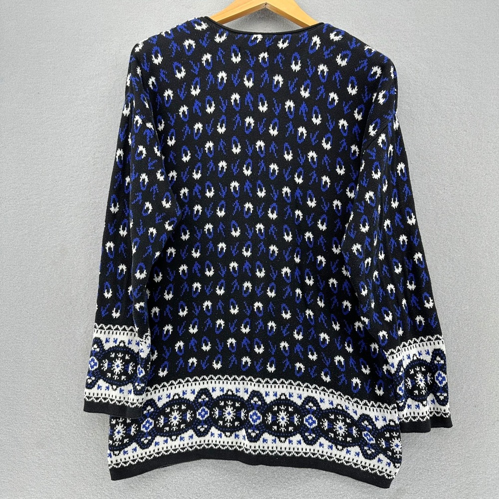 VTG MIXIT Cardigan Sweater Blue White Black Geometric Button Front M 90sSize M - Picture 8 of 8